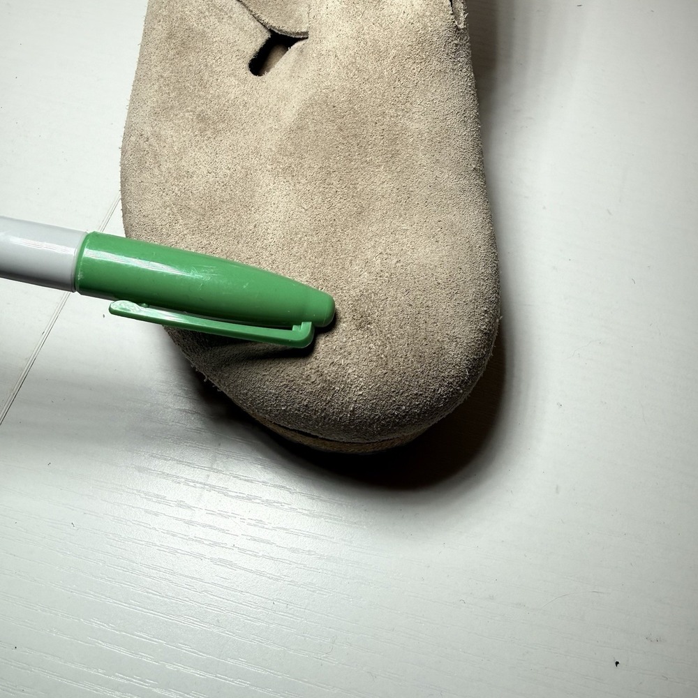 Papillio by Birkenstock Fanny Wedge Clog In Warm Sand Suede Size 41 US 10 - Picture 4 of 16